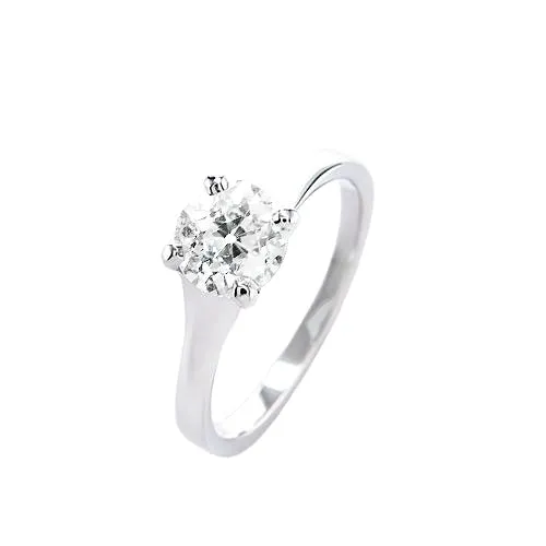 HarryChadEntcom Rings Solitaire Old Cut Round Natural Earth Mined Diamond Ring 14K Gold Jewelry 1 Carat HarryChadEntcom Rings Solitaire Old Cut Round Natural Earth Mined Diamond Ring 14K Gold Jewelry 1 Carat