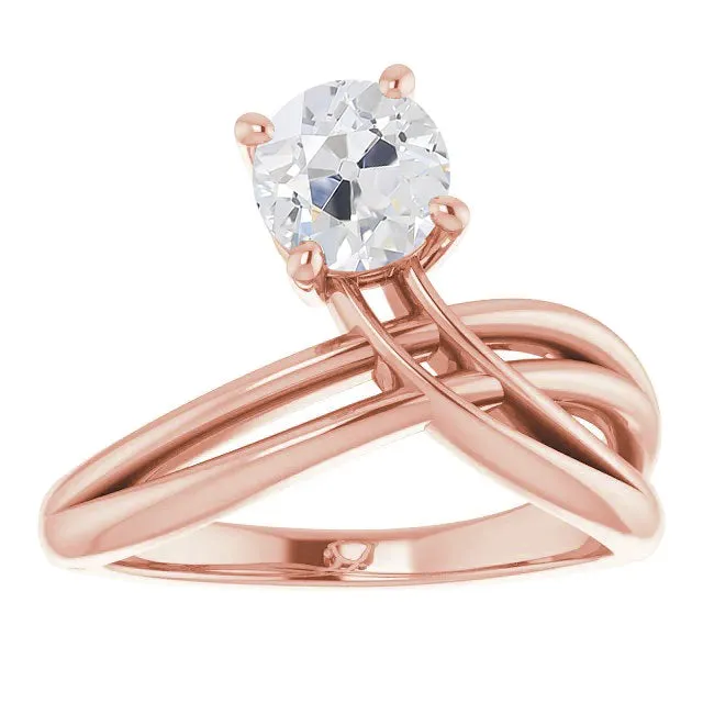 HarryChadEntcom Rings Solitaire Ring Old Cut Round Natural Earth Mined Diamond Twisted Split Shank 2 Carats HarryChadEntcom Rings Solitaire Ring Old Cut Round Natural Earth Mined Diamond Twisted Split Shank 2 Carats