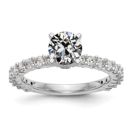 HarryChadEntcom Rings Solitaire Ring With Accents Round Old Mine Cut Natural Earth Mined Diamond 3 Carats HarryChadEntcom Rings Solitaire Ring With Accents Round Old Mine Cut Natural Earth Mined Diamond 3 Carats
