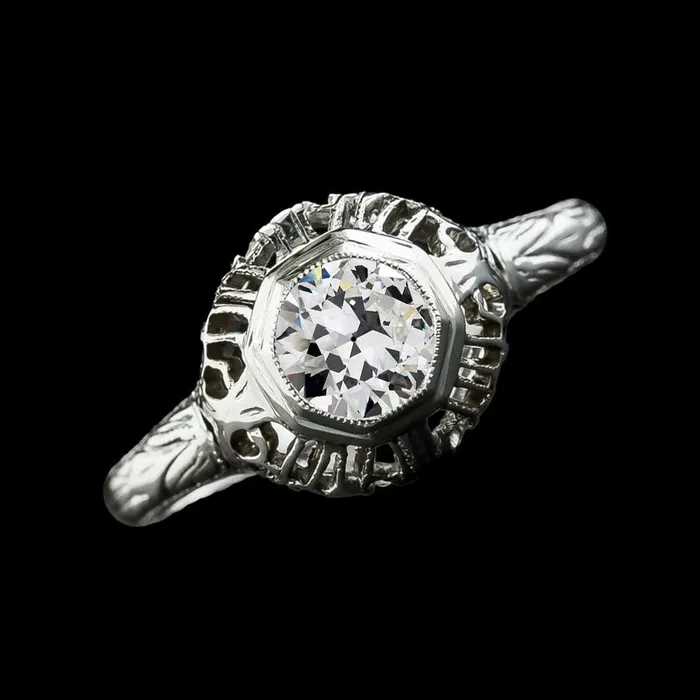 HarryChadEntcom Rings Solitaire Round Natural Earth Mined Diamond Ring Old European Bezel Set 175 Carats HarryChadEntcom Rings Solitaire Round Natural Earth Mined Diamond Ring Old European Bezel Set 175 Carats