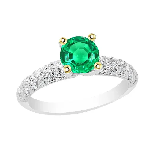 HarryChadEntcom Rings Trendy Green Emerald And Diamond Ring