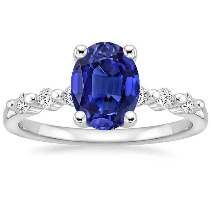 HarryChadEntcom White Gold Natural Earth Mined Diamond Engagement Ring Oval Blue Sapphire 450 Carats Rings HarryChadEntcom White Gold Natural Earth Mined Diamond Engagement Ring Oval Blue Sapphire 450 Carats Rings