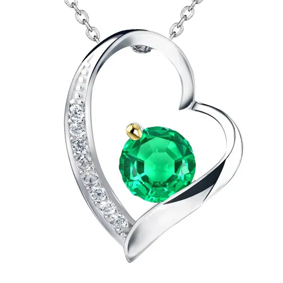 Heart Shaped Gemstone Pendant Love Green Emerald Necklace HarryChadEntcom Necklaces Heart Shaped Gemstone Pendant Love Green Emerald Necklace HarryChadEntcom Necklaces