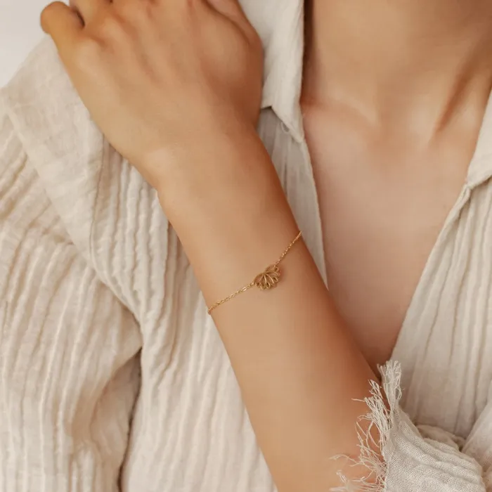 Hey Happiness Bracelets Lotus Bracelet Gold Hey Happiness Bracelets Lotus Bracelet Gold