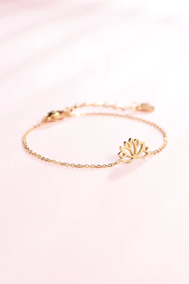 Hey Happiness Bracelets Lotus Bracelet Gold Hey Happiness Bracelets Lotus Bracelet Gold