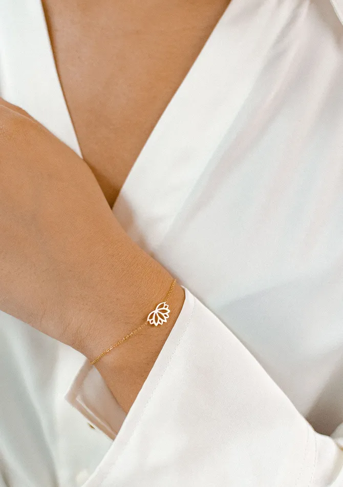 Hey Happiness Bracelets Lotus Bracelet Gold Hey Happiness Bracelets Lotus Bracelet Gold