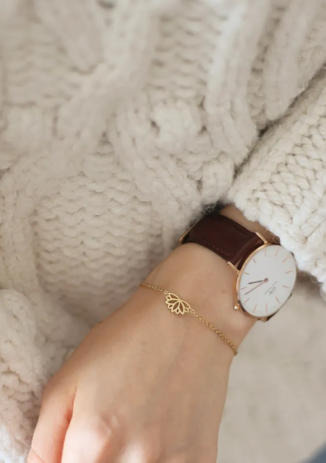 Hey Happiness Bracelets Lotus Bracelet Gold Hey Happiness Bracelets Lotus Bracelet Gold