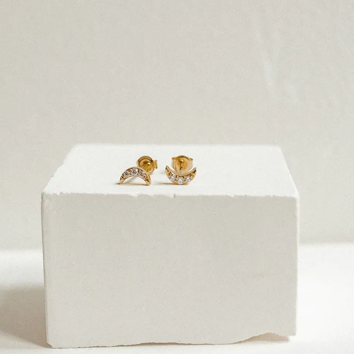 Hey Happiness Earrings Renewal Stud Earrings 9K Gold