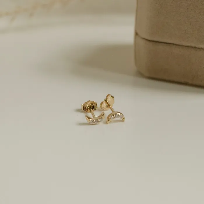 Hey Happiness Earrings Renewal Stud Earrings 9K Gold