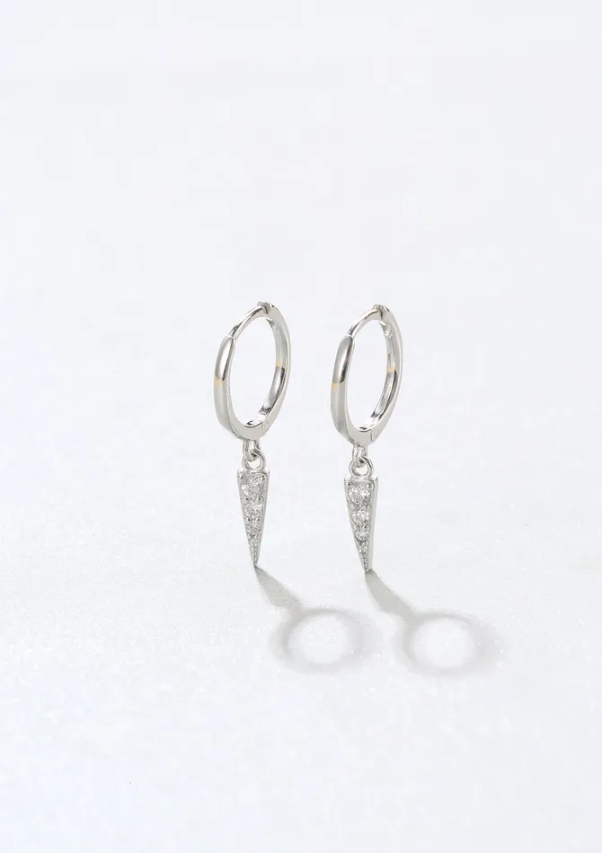 Hey Happiness Earrings Spike Huggie Earrings Sterling Silver Hey Happiness Earrings Spike Huggie Earrings Sterling Silver