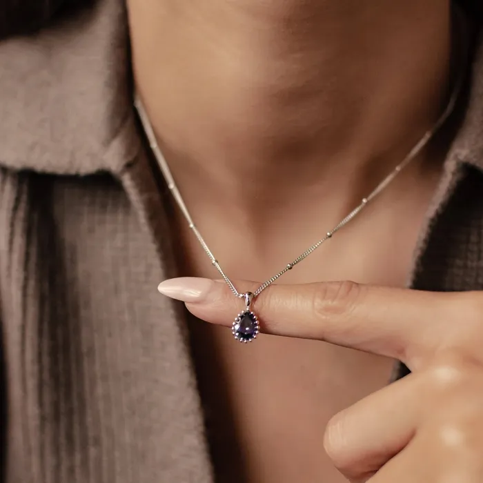 Hey Happiness February Amethyst Birthstone Necklace Sterling Silver Necklaces Hey Happiness February Amethyst Birthstone Necklace Sterling Silver Necklaces