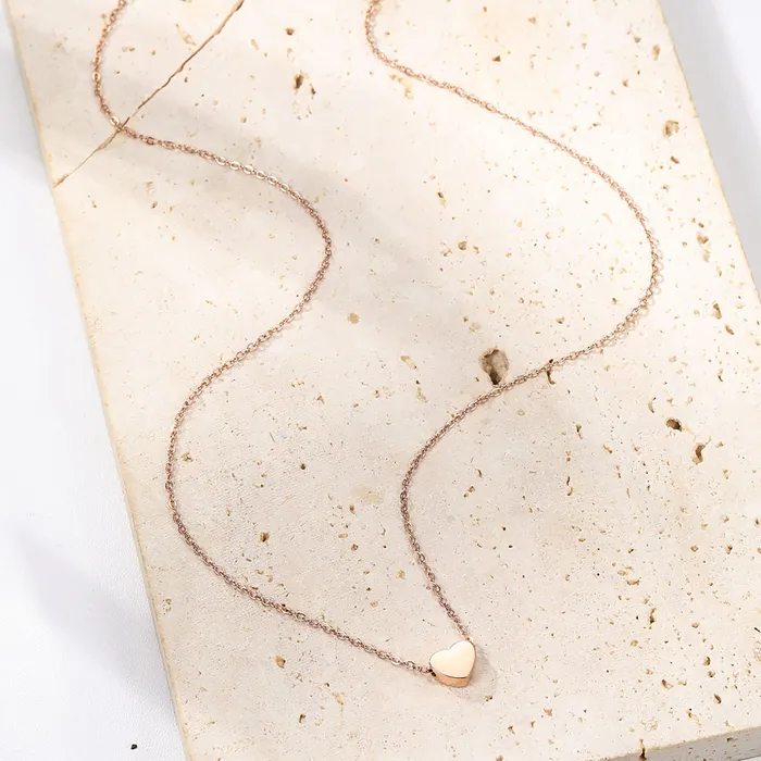 Hey Happiness Necklaces Rose Gold Sweetheart Delicate Pendant Necklace Hey Happiness Necklaces Rose Gold Sweetheart Delicate Pendant Necklace