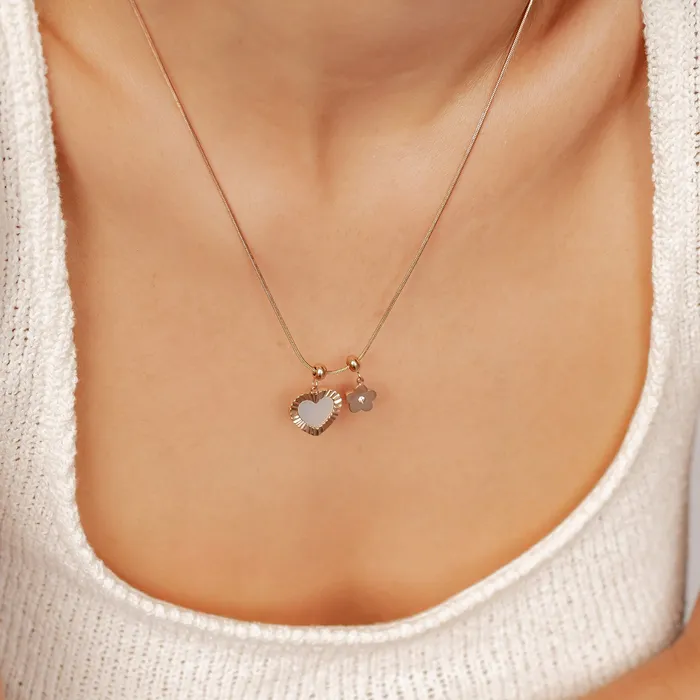 Hey Happiness Necklaces Shining Heart Pendant Gold