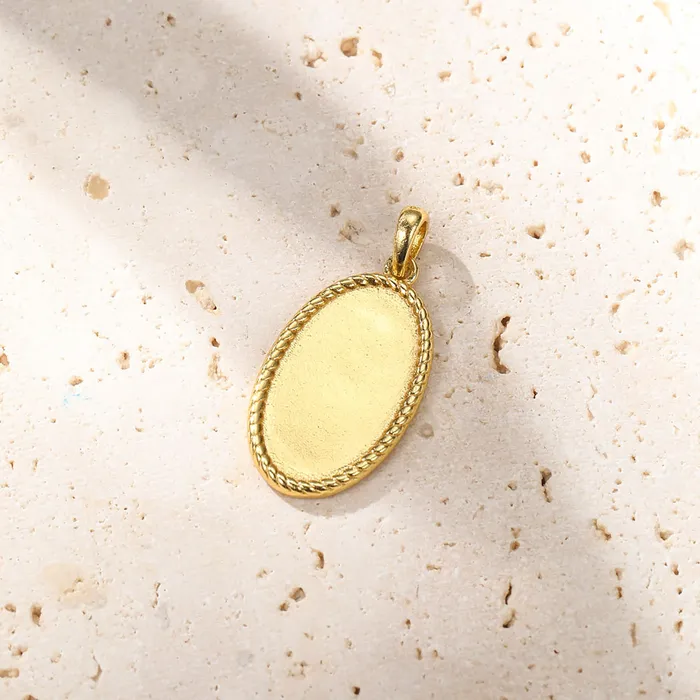 Hey Happiness Oval Rope Pendant Necklace Sterling Silver Necklaces Hey Happiness Oval Rope Pendant Necklace Sterling Silver Necklaces