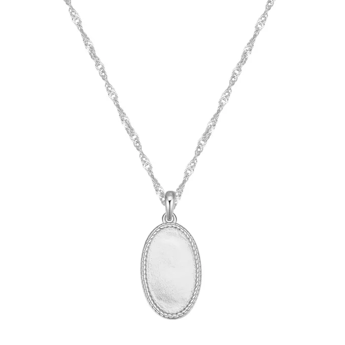 Hey Happiness Oval Rope Pendant Necklace Sterling Silver Necklaces Hey Happiness Oval Rope Pendant Necklace Sterling Silver Necklaces