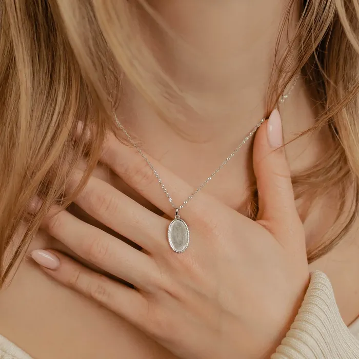 Hey Happiness Oval Rope Pendant Necklace Sterling Silver Necklaces Hey Happiness Oval Rope Pendant Necklace Sterling Silver Necklaces