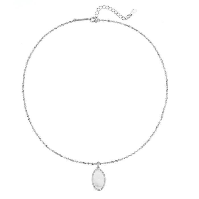 Hey Happiness Oval Rope Pendant Necklace Sterling Silver Necklaces Hey Happiness Oval Rope Pendant Necklace Sterling Silver Necklaces