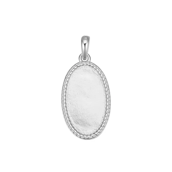 Hey Happiness Oval Rope Pendant Necklace Sterling Silver Necklaces Hey Happiness Oval Rope Pendant Necklace Sterling Silver Necklaces