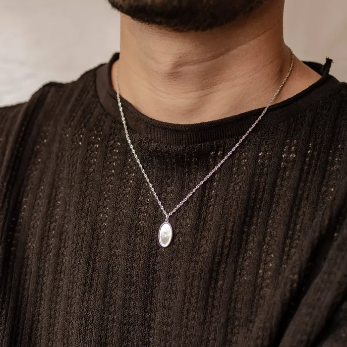Hey Happiness Oval Rope Pendant Necklace Sterling Silver Necklaces Hey Happiness Oval Rope Pendant Necklace Sterling Silver Necklaces
