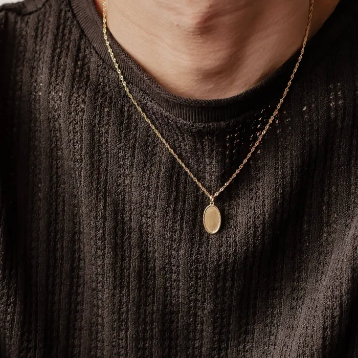 Hey Happiness Oval Rope Pendant Necklace Sterling Silver Necklaces Hey Happiness Oval Rope Pendant Necklace Sterling Silver Necklaces