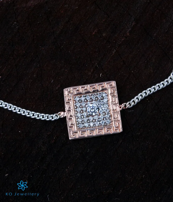 Imported Bracelets The Squared Silver RakhiBracelet