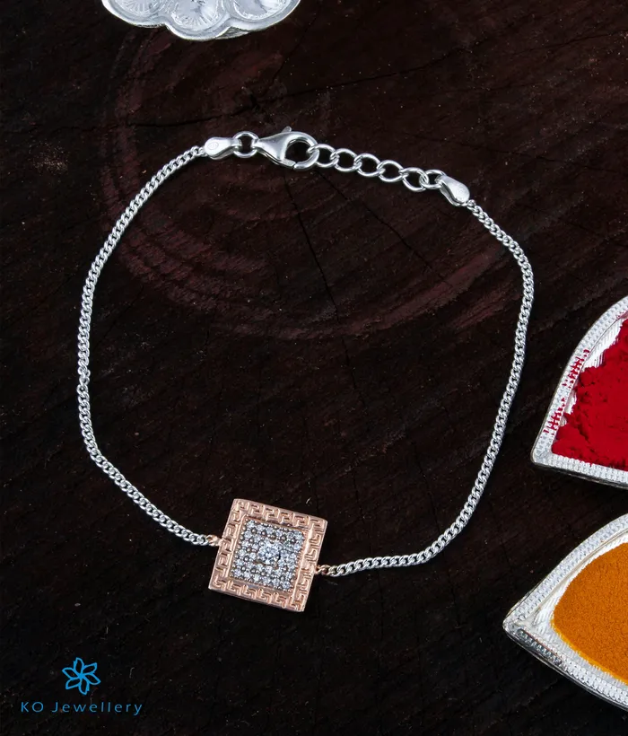 Imported Bracelets The Squared Silver RakhiBracelet