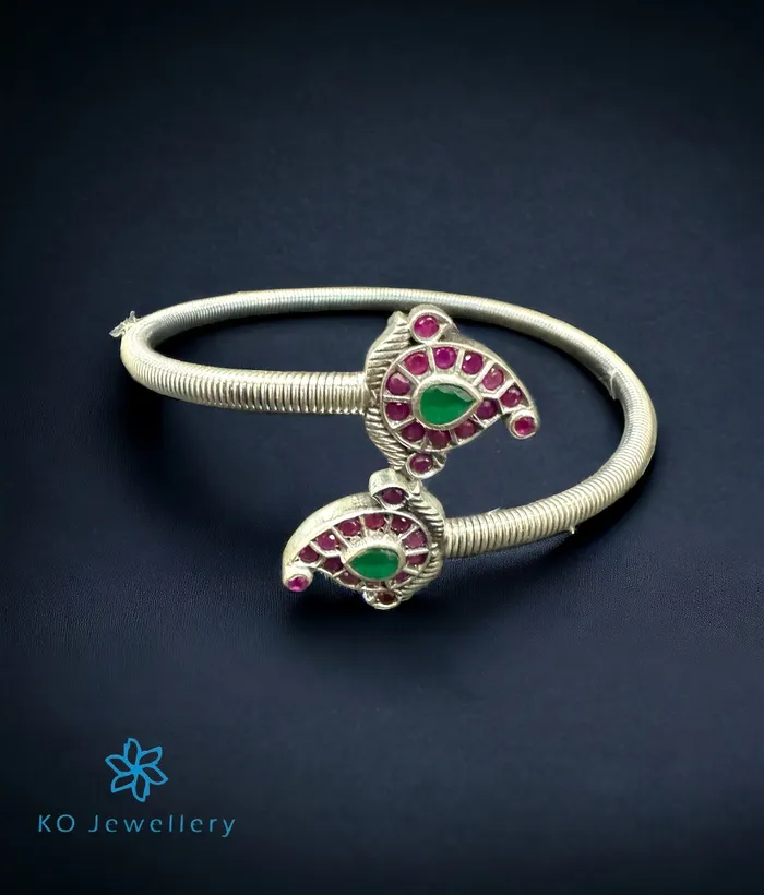 Jaipur Bracelets The Paisley Silver Flexible Open Bracelet