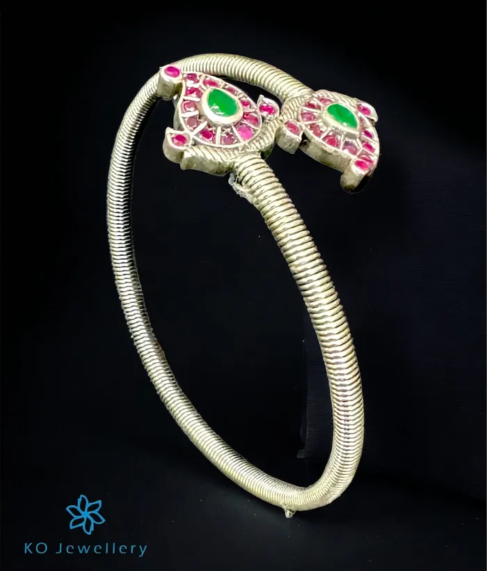 Jaipur Bracelets The Paisley Silver Flexible Open Bracelet