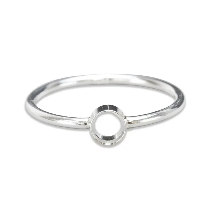 KS Rings Sterling Silver 4mm Bezel Stacking Ring SIZE 7