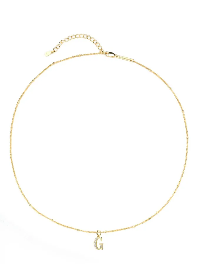 Letter Pendant Chain Necklace Sterling Silver Hey Happiness Necklaces