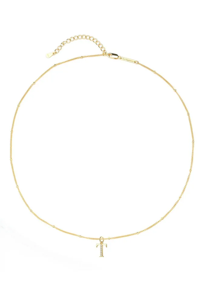 Letter Pendant Chain Necklace Sterling Silver Hey Happiness Necklaces