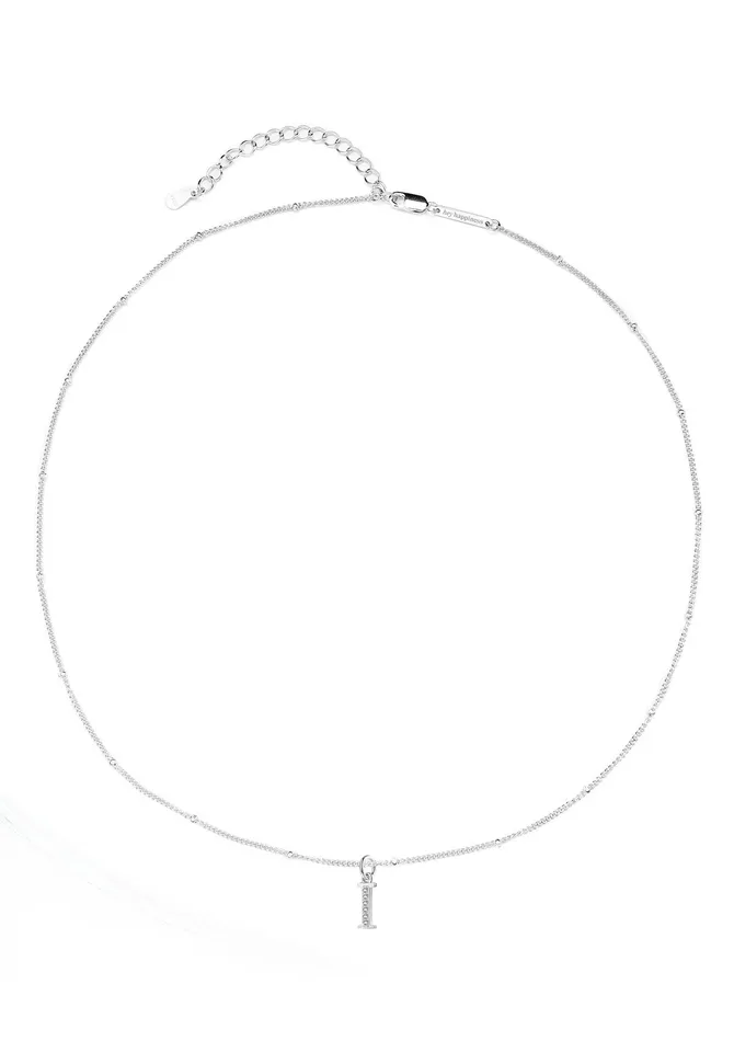 Letter Pendant Chain Necklace Sterling Silver Hey Happiness Necklaces