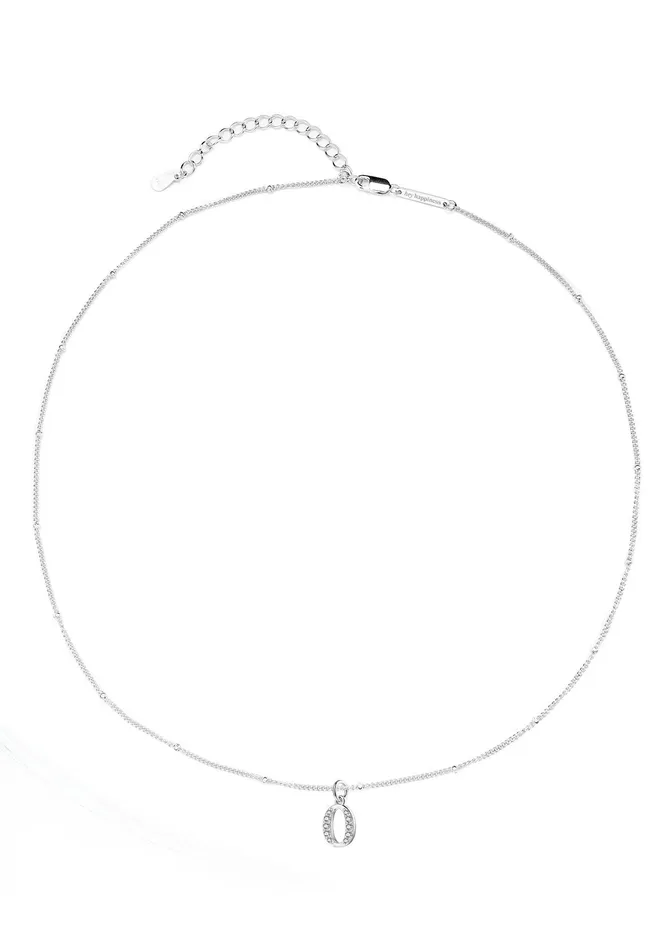 Letter Pendant Chain Necklace Sterling Silver Hey Happiness Necklaces