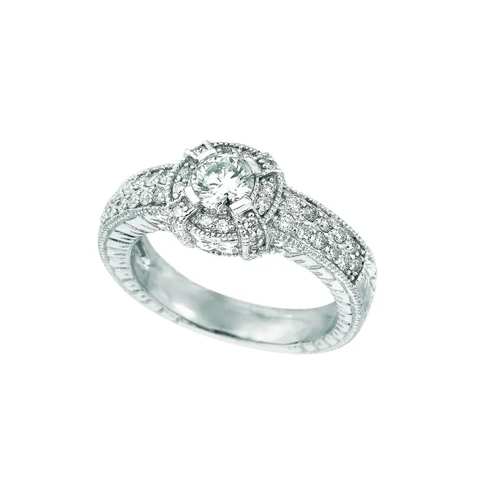Natural Earth Mined Diamond Engagement Fancy Ring 1 Carats 14K White Gold GB Rings Natural Earth Mined Diamond Engagement Fancy Ring 1 Carats 14K White Gold GB Rings