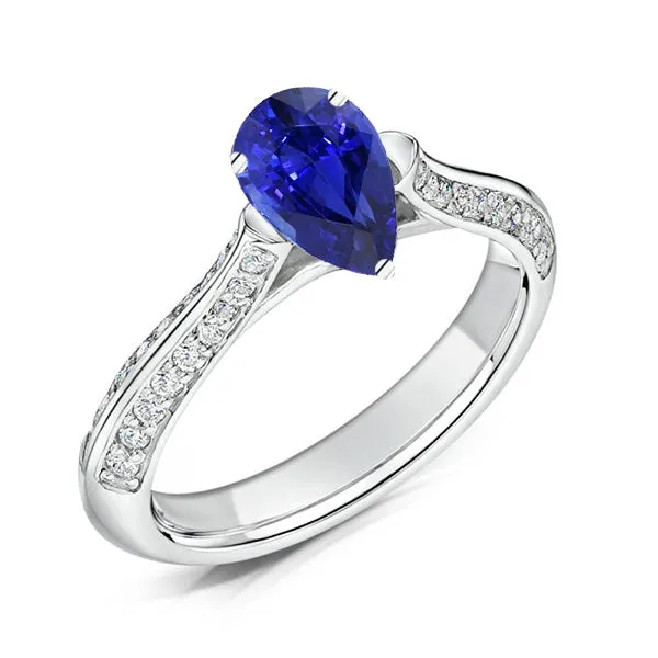 Natural Earth Mined Diamond Engagement Ring Pear Srilanka Sapphire 3 Carats Gold HarryChadEntcom Rings Natural Earth Mined Diamond Engagement Ring Pear Srilanka Sapphire 3 Carats Gold HarryChadEntcom Rings