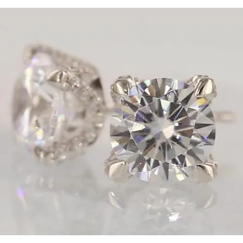 Natural Earth Mined Diamond Stud Earrings 250 Carats White Gold GB Earrings Natural Earth Mined Diamond Stud Earrings 250 Carats White Gold GB Earrings