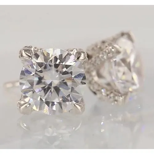 Natural Earth Mined Diamond Stud Earrings 250 Carats White Gold GB Earrings Natural Earth Mined Diamond Stud Earrings 250 Carats White Gold GB Earrings