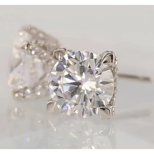 Natural Earth Mined Diamond Stud Earrings 250 Carats White Gold GB Earrings Natural Earth Mined Diamond Stud Earrings 250 Carats White Gold GB Earrings