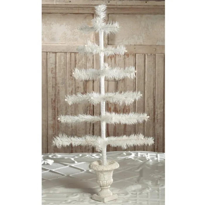 Necklaces Bethany Lowe Bethany Lowe Feather Tree Ivory In Urn Base 26