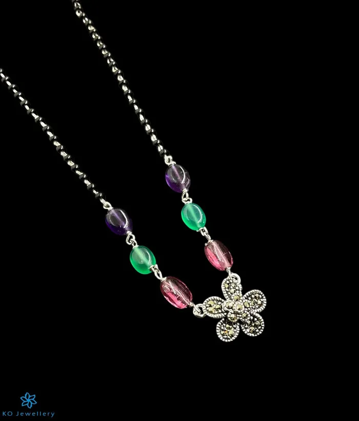 Necklaces Bharati The Sutra Silver Mangalsutra Necklace
