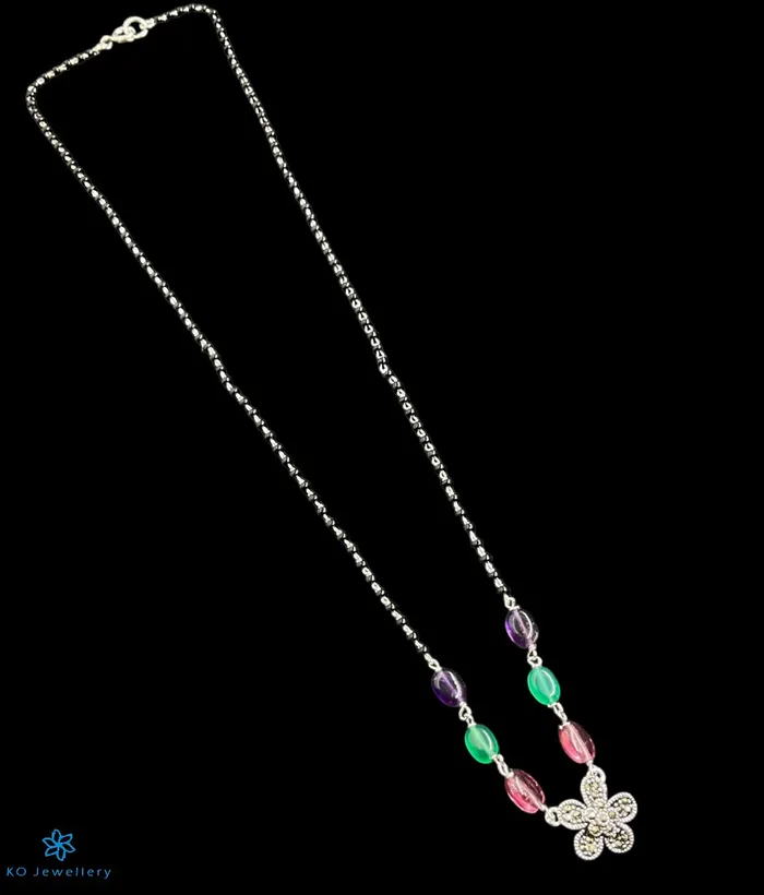 Necklaces Bharati The Sutra Silver Mangalsutra Necklace