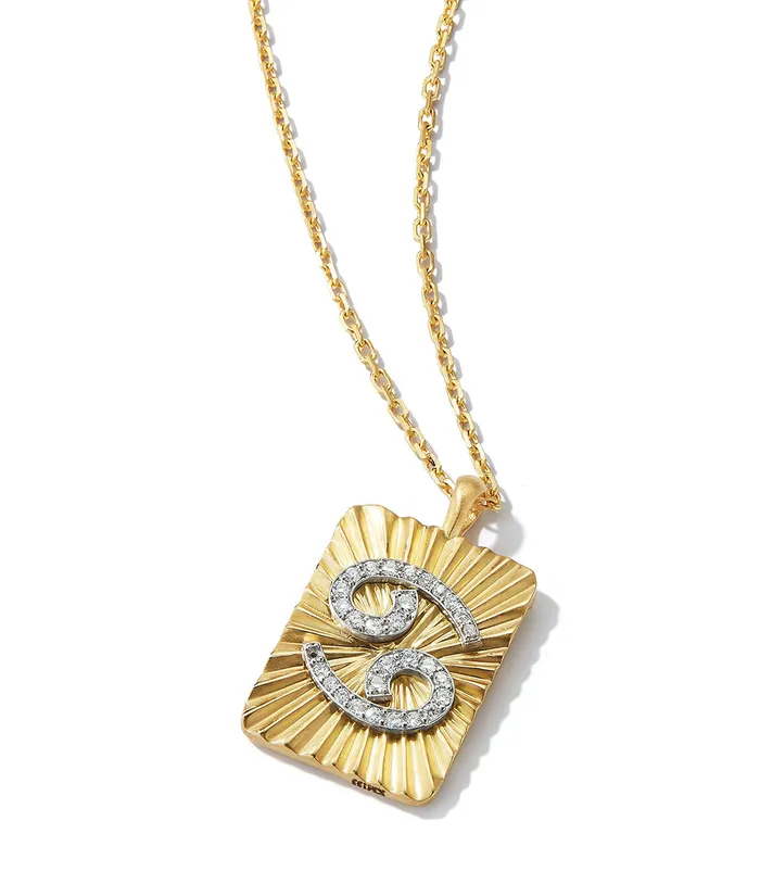 Necklaces David Webb Workshop Cancer Zodiac Pendant Necklace Diamonds