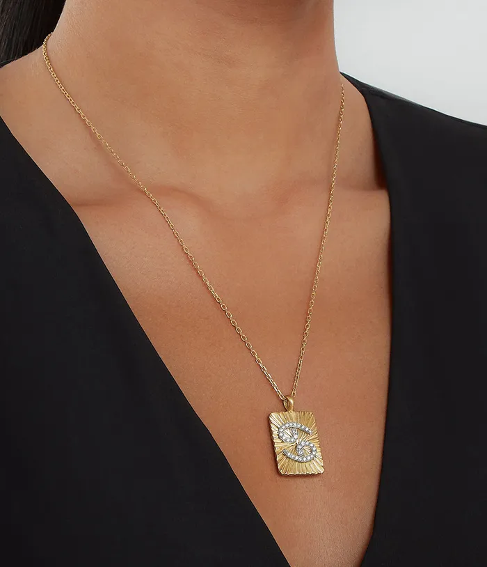 Necklaces David Webb Workshop Cancer Zodiac Pendant Necklace Diamonds