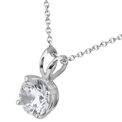 Necklaces GB 1 Carat Solitaire Round Cut Natural Earth Mined Diamond Pendant White Gold 14K Prong Set Necklaces GB 1 Carat Solitaire Round Cut Natural Earth Mined Diamond Pendant White Gold 14K Prong Set