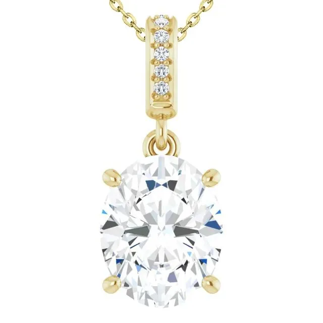 Necklaces GB Yellow Gold 14K 325 Carats Sparkling Natural Earth Mined Diamonds Pendant Necklace