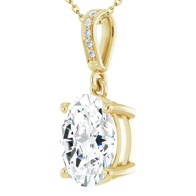 Necklaces GB Yellow Gold 14K 325 Carats Sparkling Natural Earth Mined Diamonds Pendant Necklace