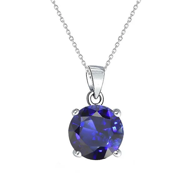 Necklaces Gold Solitaire Pendant Round Ceylon Sapphire With Bail 250 Carats HarryChadEntcom Necklaces Gold Solitaire Pendant Round Ceylon Sapphire With Bail 250 Carats HarryChadEntcom