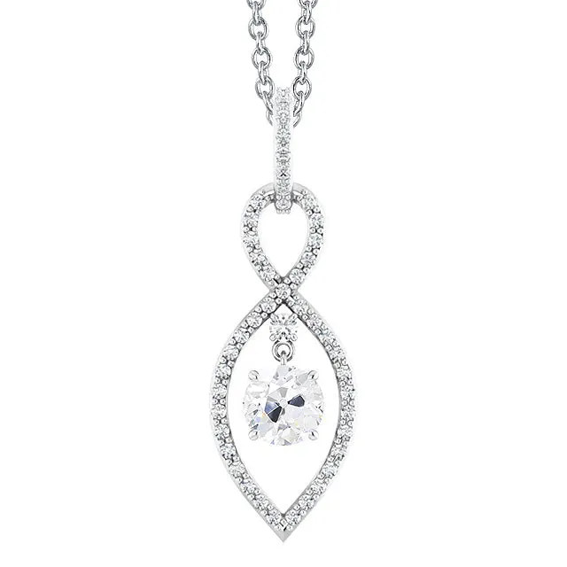 Necklaces HarryChadEntcom Gold 14K Natural Earth Mined Diamond Pendant Round Old Cut 250 Carats Prong Set