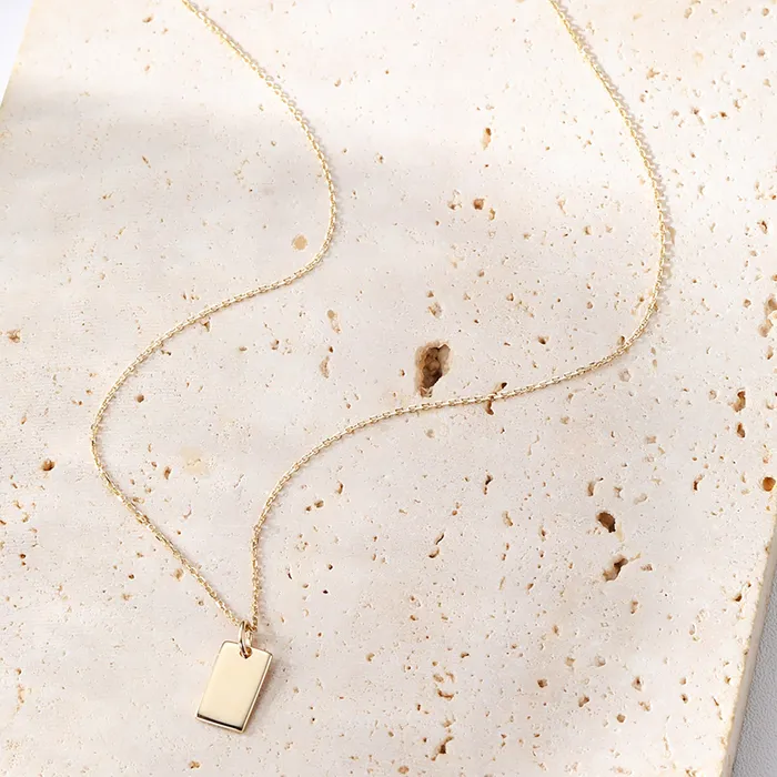 Necklaces Hey Happiness Canvas Pendant Necklace 14K Necklaces Hey Happiness Canvas Pendant Necklace 14K