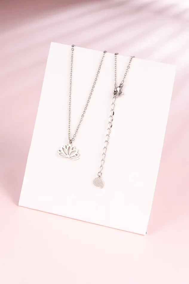 Necklaces Lotus Pendant Necklace Silver Hey Happiness Necklaces Lotus Pendant Necklace Silver Hey Happiness
